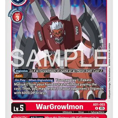 WarGrowlmon (Near Mint) imagen principal