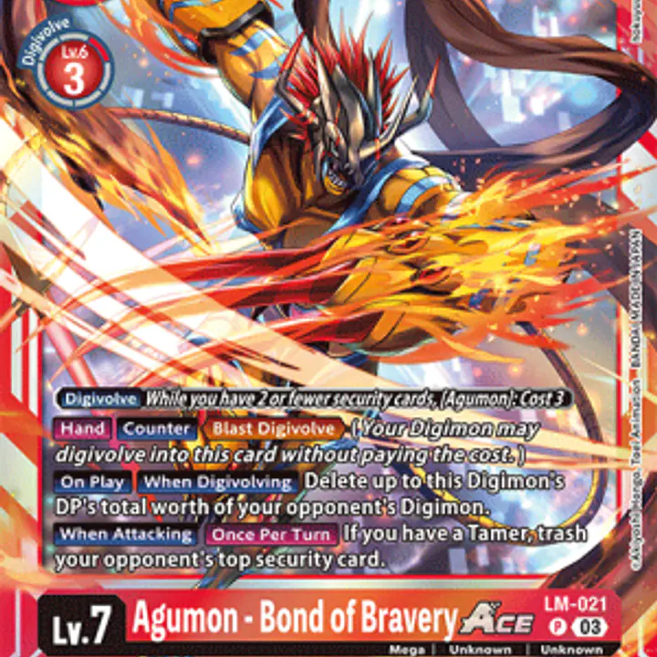 Agumon - Bond of Bravery (Near Mint) - Master